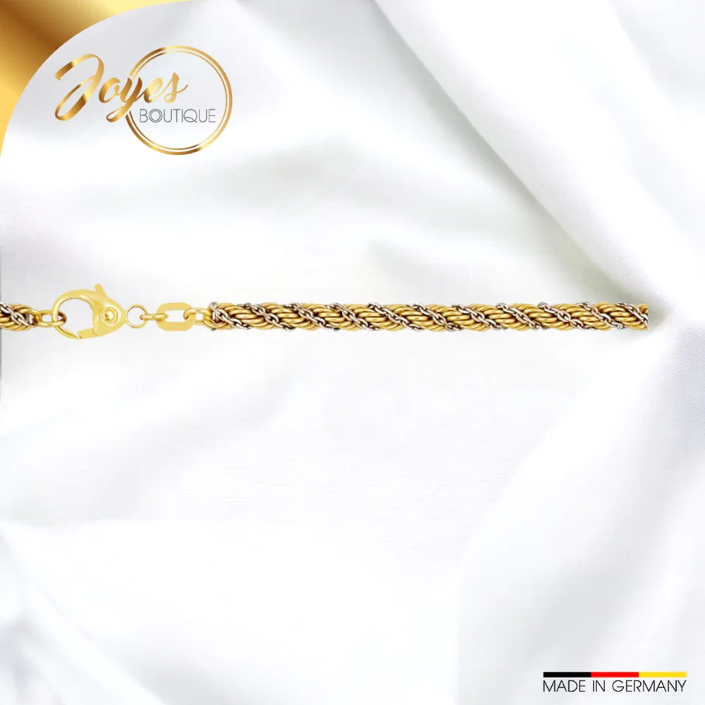 Trendsetter in Sachen Eleganz: Das JB Herren Collier Kordelkette hohl 3,3 mm Bicolor 585 14 Kt - Joyes Boutique