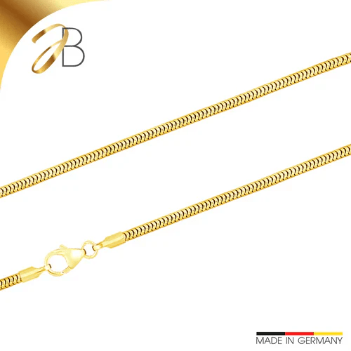Goldkette kaufen: JB Goldkette Edle Schlangenkette 585 - 14 Karat Gold 45 cm 1,4 mm - Joyes Boutique