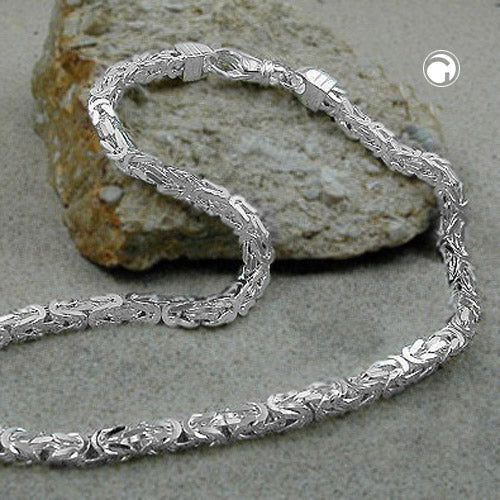 Armband 6mm Königskette vierkant glänzend Silber 925