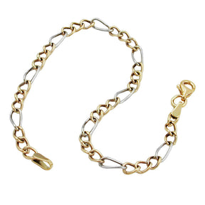 Armband 3,6mm Figaro Panzer bicolor 9Kt GOLD -   510005-19-510005-45