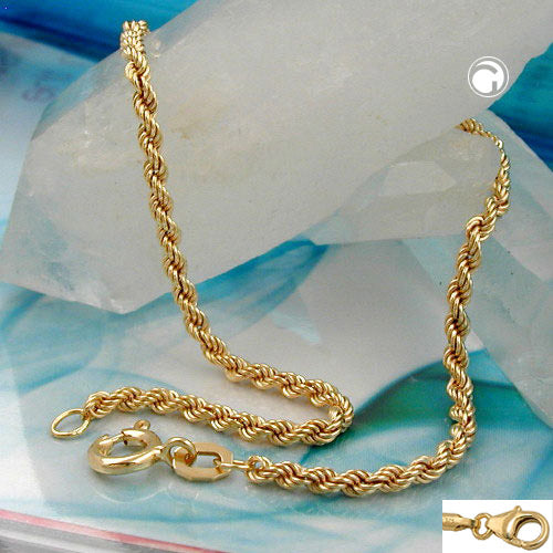 Armband 3,3mm Kordelkette 9Kt GOLD 21cm -   517005-21