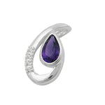 Anhänger 18x10mm Amethyst mit 4 Zirkonias glänzend Silber 925