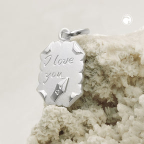 Anhänger 22x15mm Brief -I love you- Silber 925 -   92148