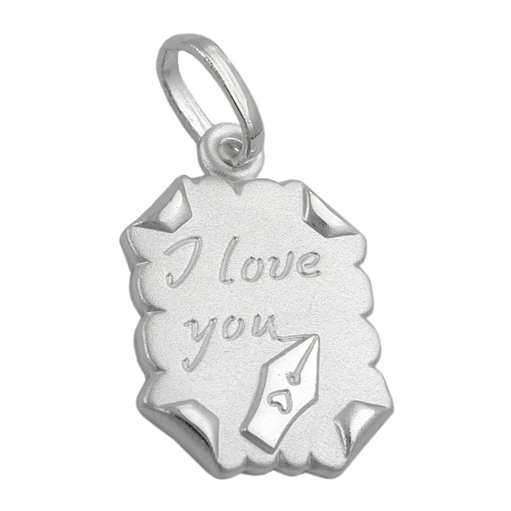 Anhänger 22x15mm Brief -I love you- Silber 925 -   92148