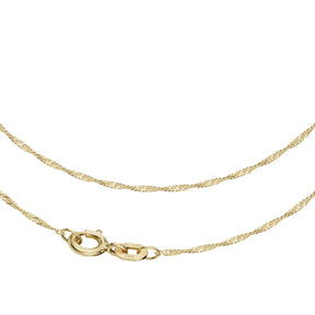 JB Edle Goldkette Singapurkette 585 - 14 K Gold 1,0 mm 40 cm