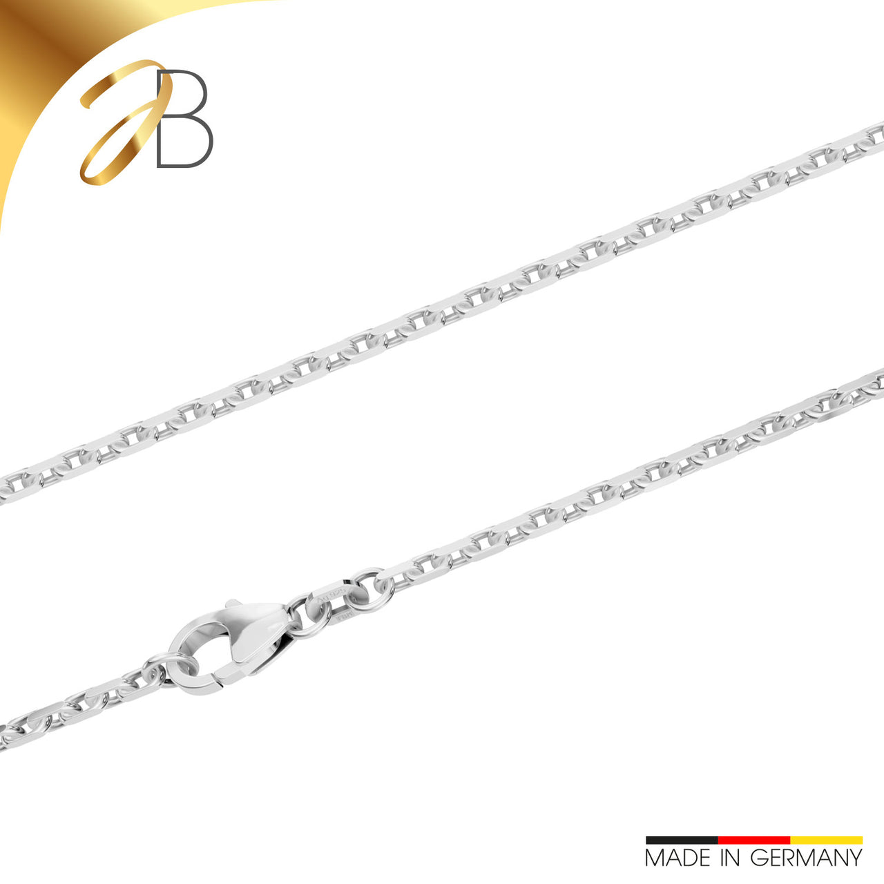 JB Collier Silberkette Ankerkette Diamantiert 2,0 mm 925 Silber 36 - 70 cm