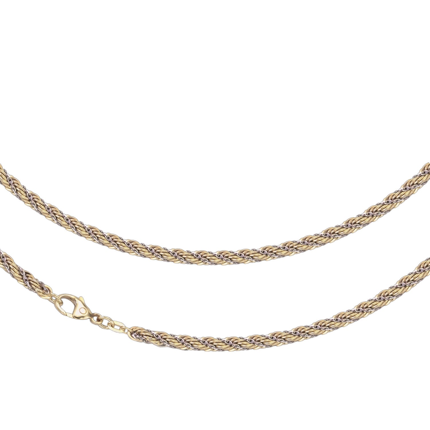 JB Edle Goldkette Kordelkette 585 - 14 K Bicolor G W 4,4 mm 45 cm -   18395311-45