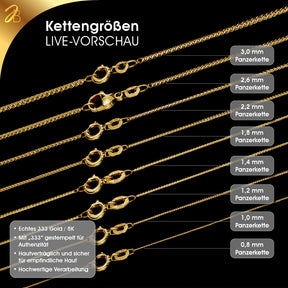 Veneziakette 1,2 MM 333er Gold 18411230 -   18411230-34-18411230-36-18411230-38-18411230-40-18411230-42-18411230-45-18411230-50-18411230-55-18411230-60