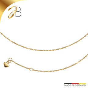 JB Edle Fußkette Ankerkette 585 - 14 K Gold 1,5 mm 25 cm -   18394577