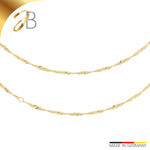 JB Edle Fußkette Singapurkette 585 - 14 K Gold 2,4 mm 25 cm