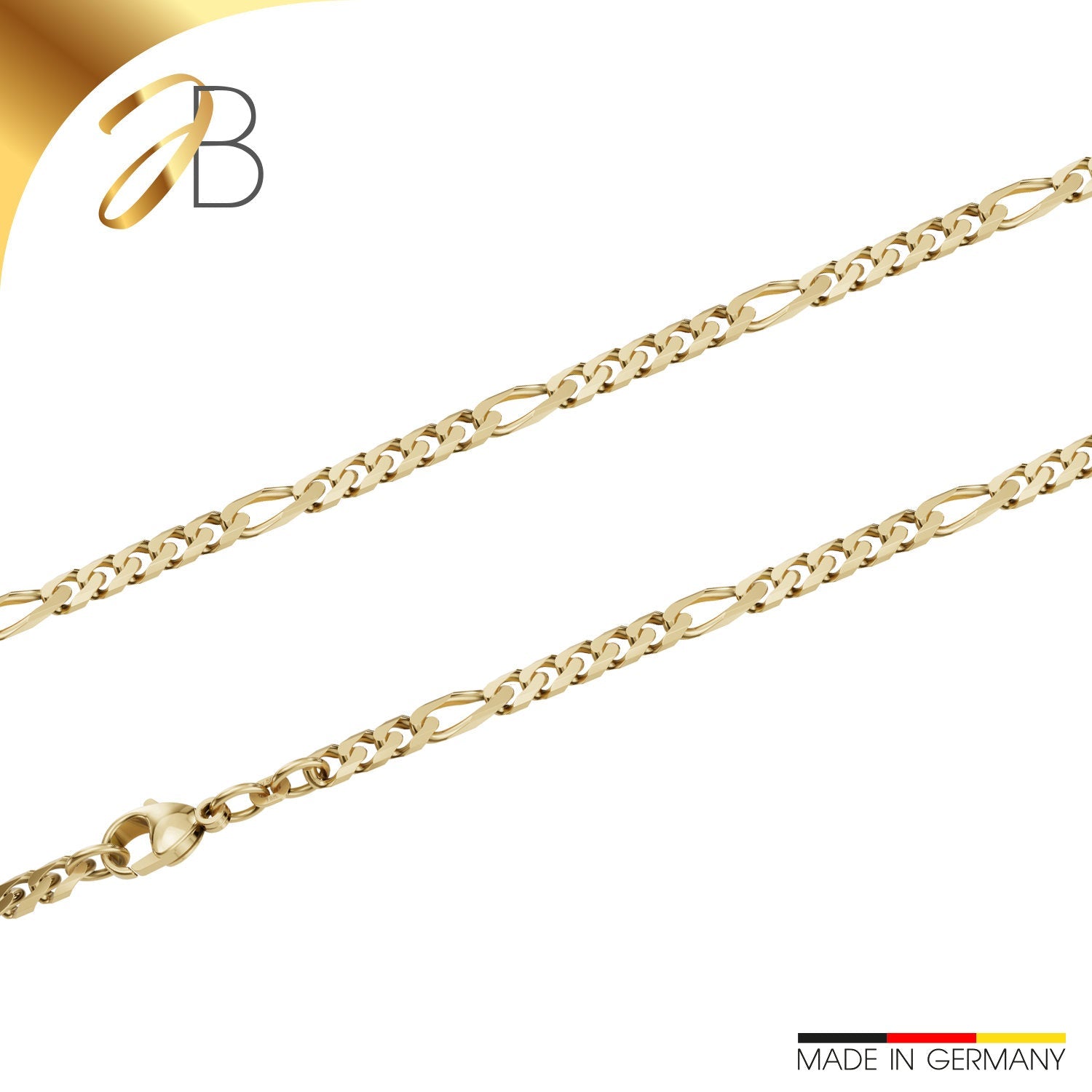 JB Edle Goldkette Figarokette 585 - 14 K Gold 4,3 mm 45 cm -   18395177-60