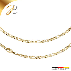 JB Edle Goldkette Figarokette 585 - 14 K Gold 4,3 mm 45 cm -   18395177-60