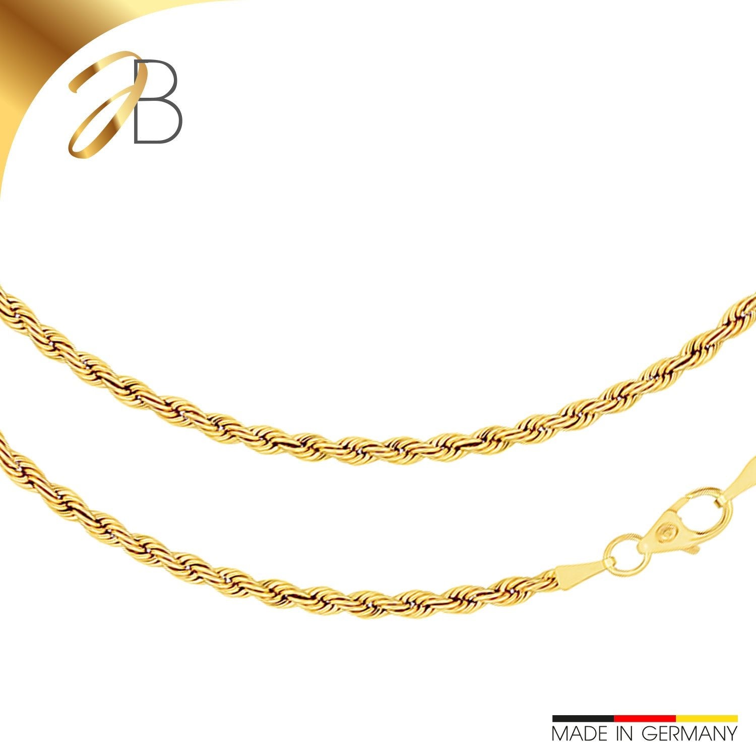 JB Edle Goldkette Kordelkette 585 - 14 Kt Gold 2,7 mm 45 cm -   91655-45