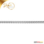 JB Edle Goldkette Panzerkette 585 - 14 K Weißgold 1,1 mm 36 cm