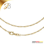 JB Edle Goldkette Singapurkette 585 - 14 K Gold 1,4 mm 38 cm