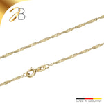 JB Edle Goldkette Singapurkette 585 - 14 K Gold 1,4 mm 38 cm