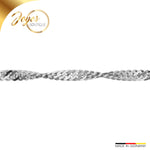 JB Edle Goldkette Singapurkette 585 - 14 K Weißgold 2,2 mm 45 cm