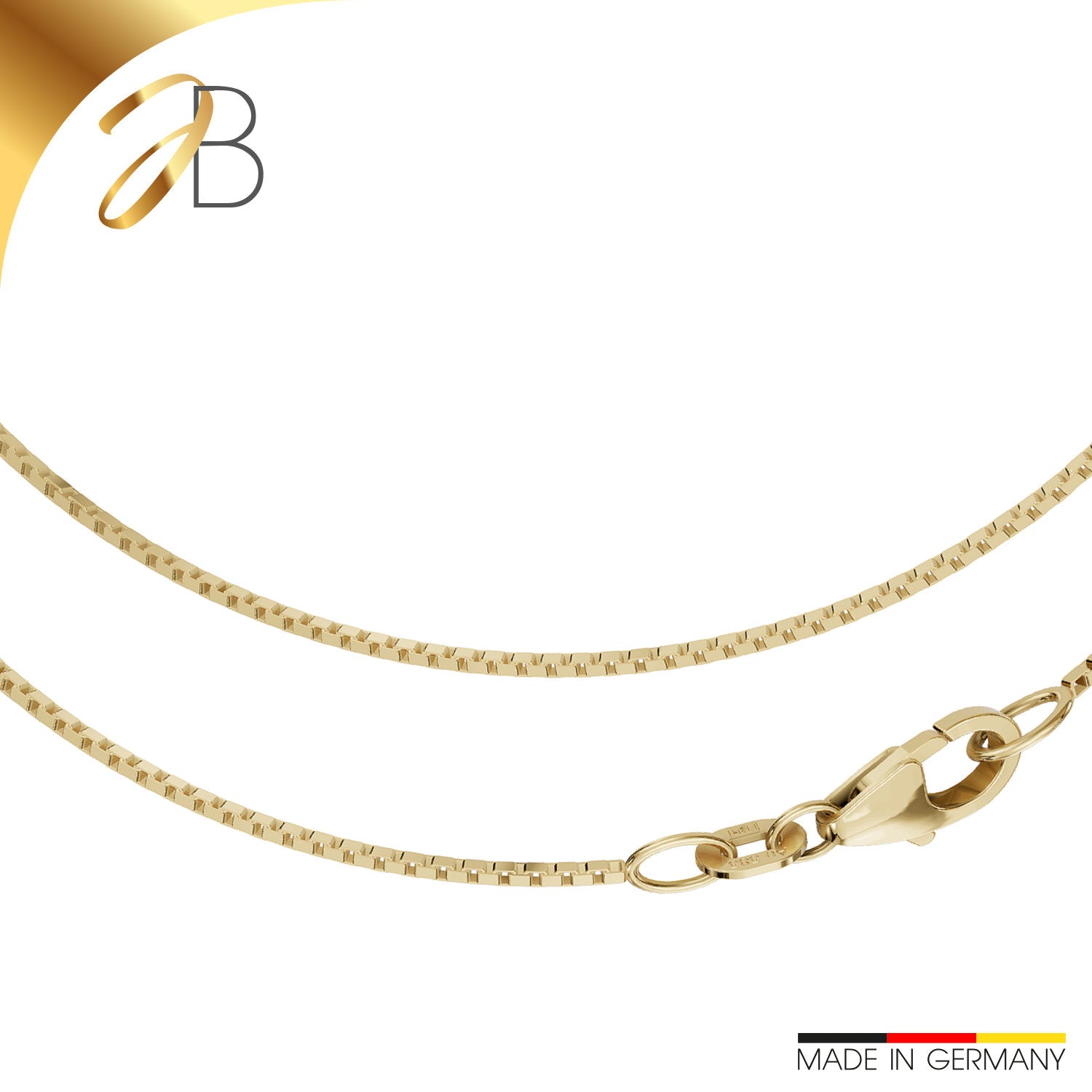 JB Edle Goldkette Veneziakette 585 - 14 K Gold 0,9 mm 45 cm -   18393655-45