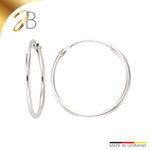 JB Edle Ohrschmuck Creole 585 - 14 Kt Weißgold 1,3 mm 9,0 mm