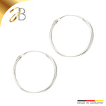 JB Edle Ohrschmuck Creole 585 - 14 Kt Weißgold 1,3 mm 9,0 mm